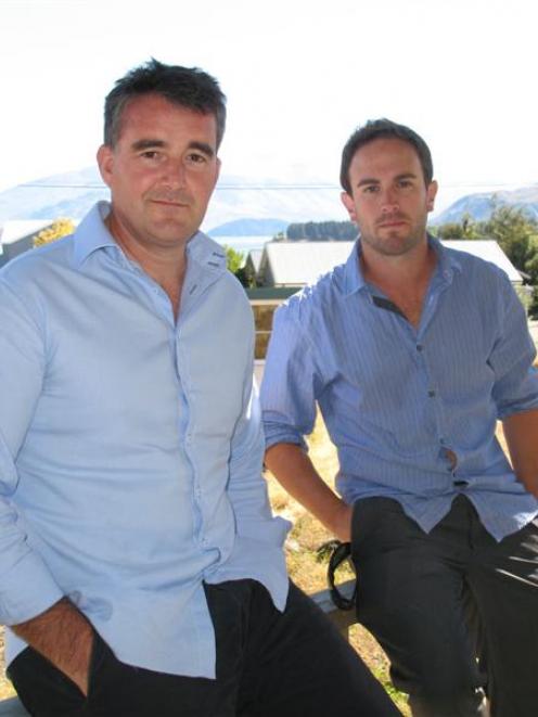 Dungarvon developer Lane Hocking (left) and development manager Dan Curley on the former Wanaka...