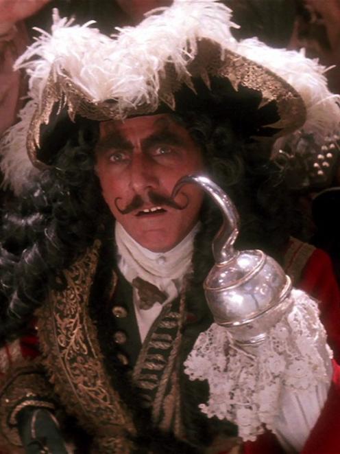 Dustin Hoffman as Captain Hook in the Hollywood blockbuster Hook (1991).