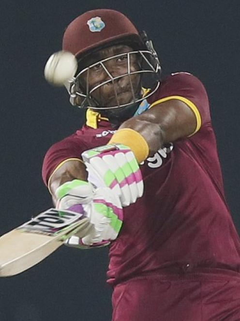 Dwayne Bravo blasted a run-a-ball 31 against Sri Lanka. Photo Reuters