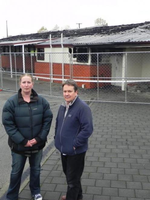 East Gore School deputy principal Wendy Kitto and teacher Richard Sutherland stand in front of...