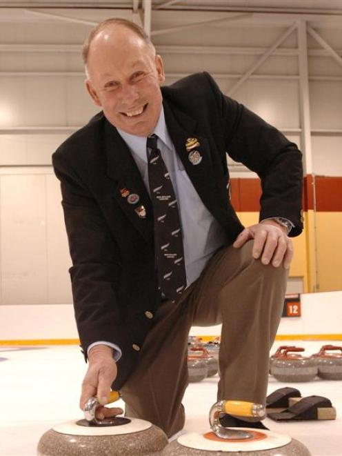 Edwin Harley at the Dunedin Ice Stadium shortly after being made a life member of the Dunedin...