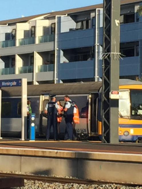 Emergency services at the scene of the accident at Morningside train station. Photo NZ Herald