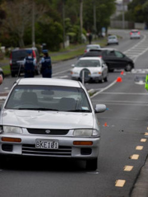 Emergency services at the scene of the accident. Photo NZ Herald