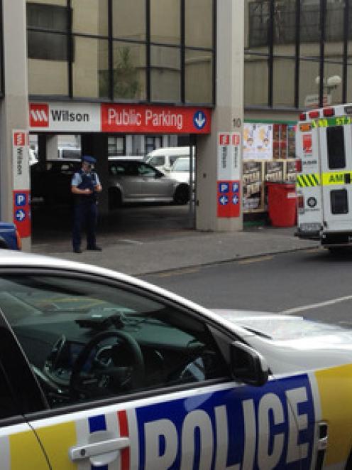 Emergency services outside the Langham Hotel on Symonds Street central Auckland at the scene of a...