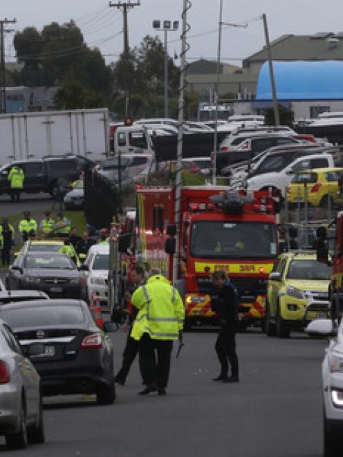 Emergency services rushed to the industrial site. Photo: NZ Herald