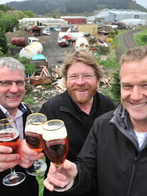 Emerson's Brewery general manager Bob King  (left), founder Richard Emerson (centre) and brewing...