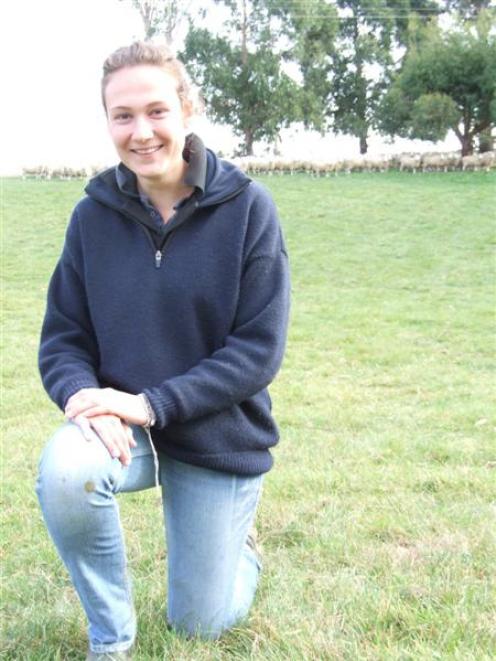 English agriculture student Libby Eglington has been working on a North Otago farm. Photo by...