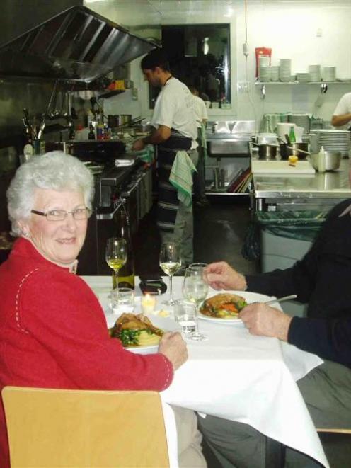 Enjoying a meal in the kitchen of Riverstone Kitchen were Liz Robins (left), Shirley Edwards and...