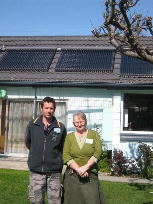 Erna Spijkerbosch with her son Michael at the Queenstown Top 10 Holiday Park Creeksyde with solar...
