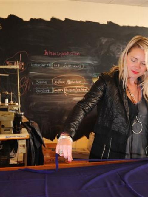 Fashion designer Sarah Aspinall in her Crawford St Studio. Photo by Craig Baxter.