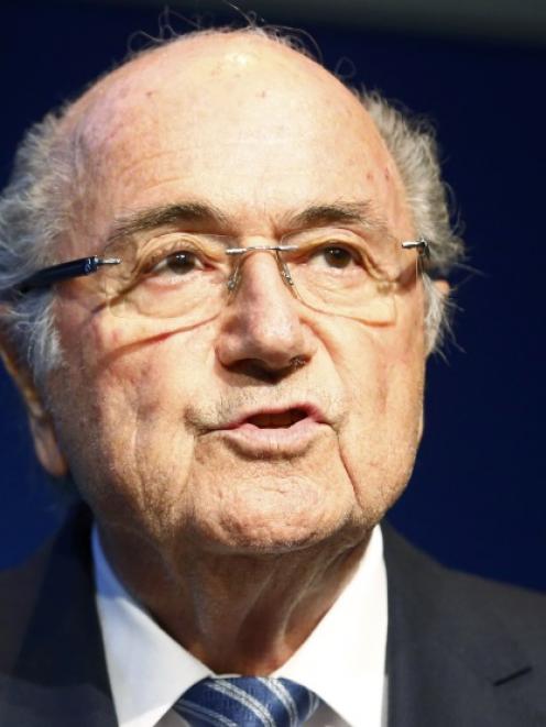 FIFA president Sepp Blatter addresses a news conference at the FIFA headquarters in Zurich,...