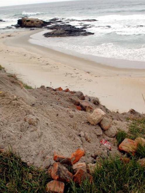 Fill contaminated with rubble and discovered at the St Kilda Surf Life Saving Club is being used...