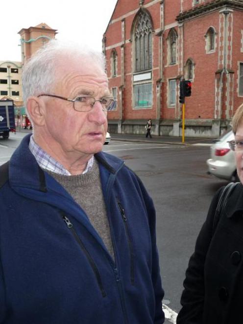 Fin Heads and daughter Wendy Collard at the intersection where Shirley Heads was killed by a...