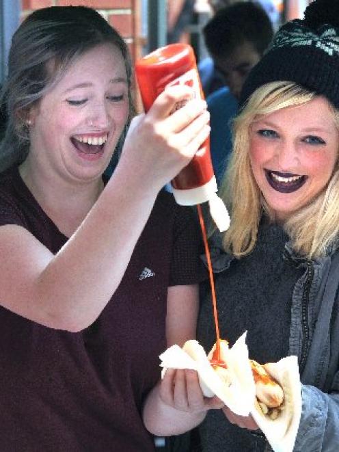 Flatmates and University of Otago summer school students Johanna Mathieson (18, left) and Lani...