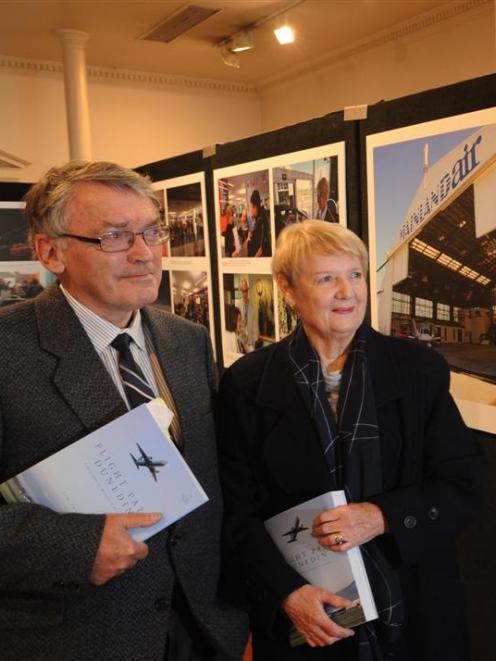 Flight Path Dunedin author Jim Sullivan and June Walls, whose late husband, former Dunedin...