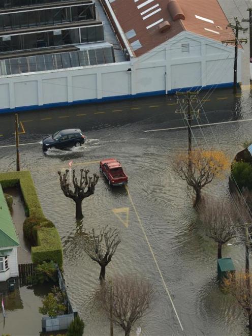 Flooded streets in South Dunedin in June last year. PHOTO: STEPHEN JAQUIERY