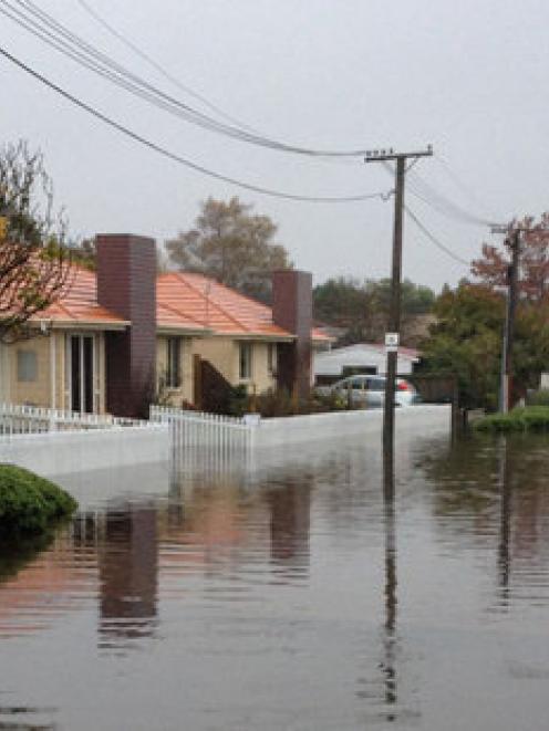 Flooding in Flockton St, Christchurch. Photo: supplied