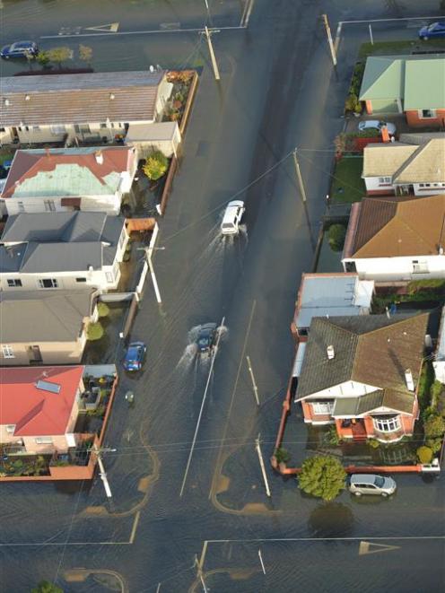 Flooding in South Dunedin last June. Photo by Stephen Jaquiery.