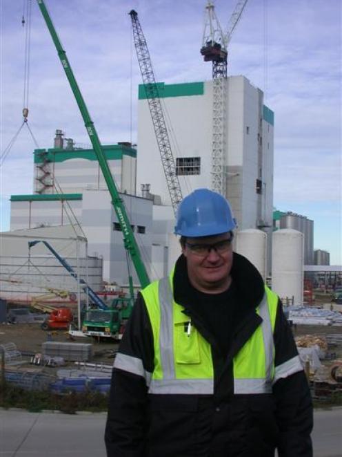Fonterra D4 project manager Dean Shilvock oversees construction of the fourth milk drier at the...