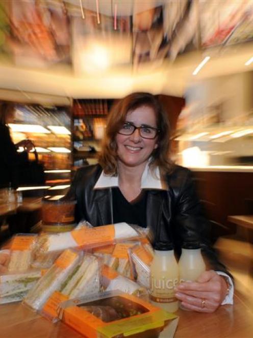 Foodshare executive director Deborah Manning, at Wishbone, in Dunedin,  with some of the leftover...