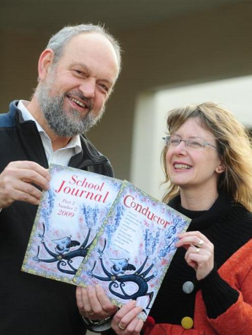 Former Bayfield High School head of music Aart Brusse with teacher and poet Jenny Powell-Chalmers...