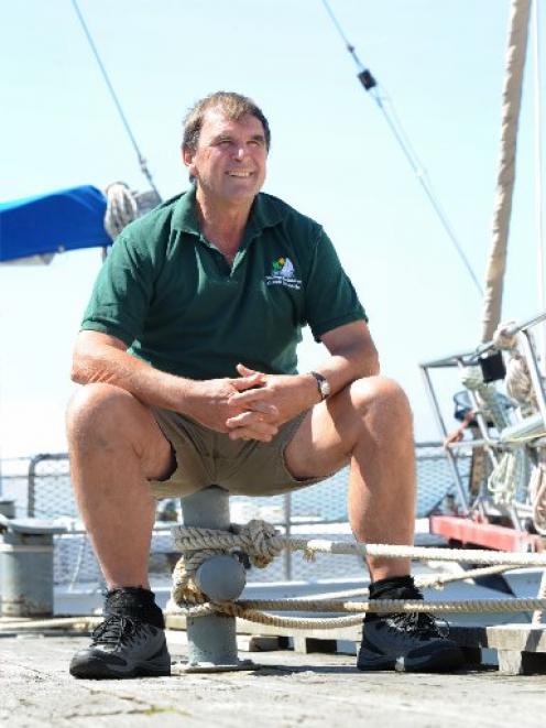 Former Dunedin man Barrie Meilson relaxes beside Otago Harbour during a recent visit. Photo by...
