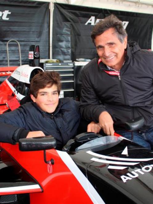 Former Formula One world champion Nelson Piquet and his son Pedro  at Invercargill's Teretonga...