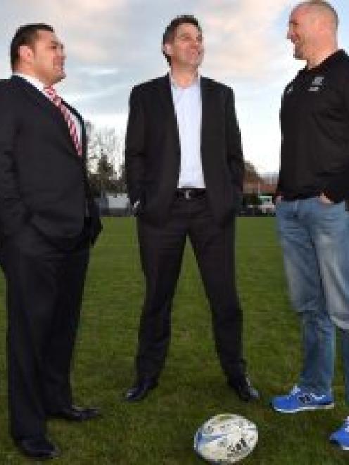 Former Highlanders (from left) Kees Meeuws, John Blaikie and Brendon Timmins reminisce about the...