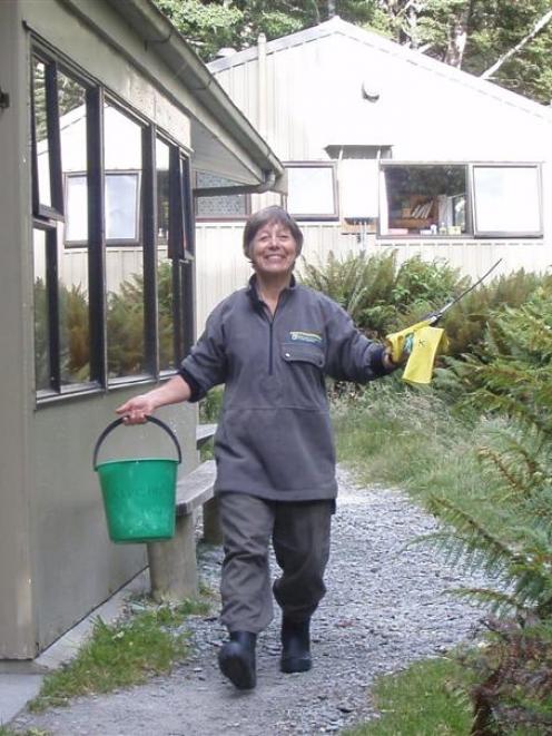 Former teacher Liz Philipps, of Auckland, is back for her third season as a Doc Routeburn Track...