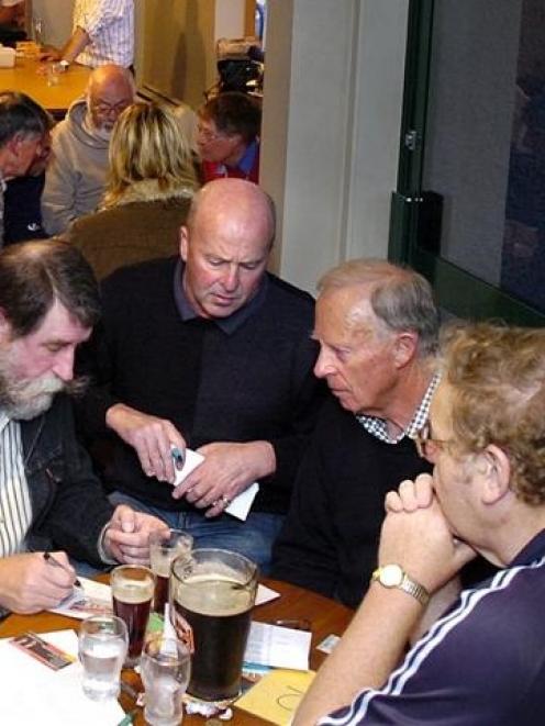 Four of the six-member Famous Five quiz team (from left) David Ross, Russell Williams, Alan Askey...