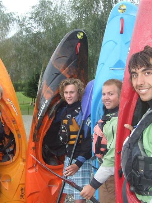 Four young men from Queenstown are expected to leave today on a week-long mission to kayak from...