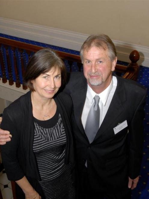 Frank Jakobs with wife Robyne, following his citizenship ceremony at the Skeggs Gallery in...