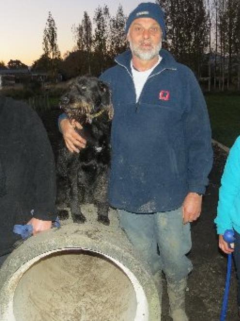 Friends of the East Taieri Dog Park members (from left) Glen Munn, Chris Burrows and Joy Hawley, ...