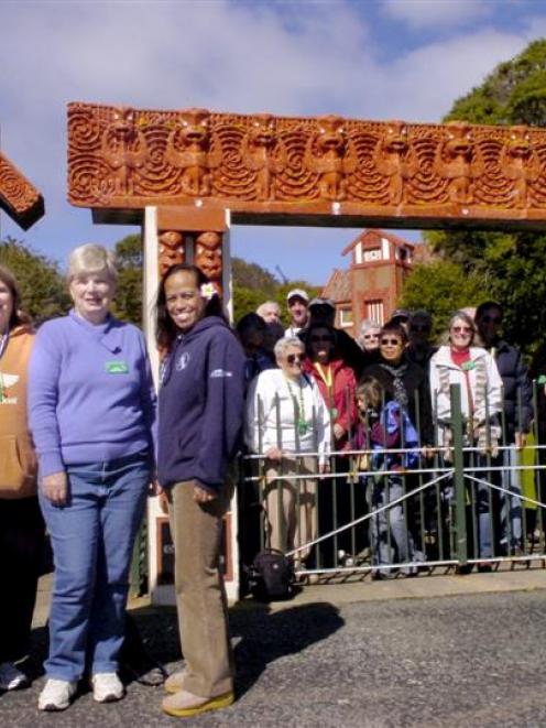 Friendship Force International members from Hawaii and Dunedin visit Otakou marae yesterday, with...