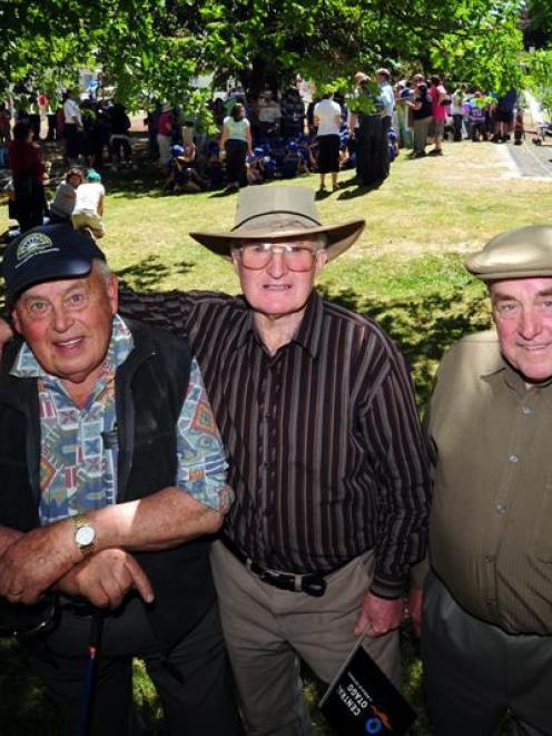 From left: Original Roxburgh Health Camp 1940 boys Seaton Mills (77), of Balclutha, Richard Beeby...