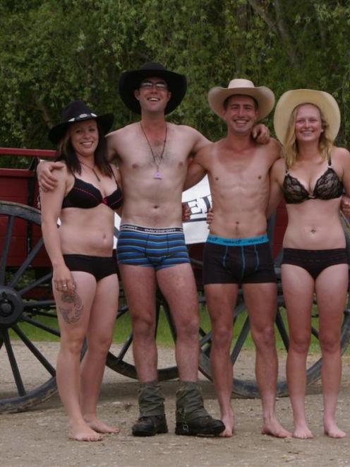 From left, Starz Tairua, Murray Hellewell, Mace Lee and Erin Wilson are pictured getting into the...