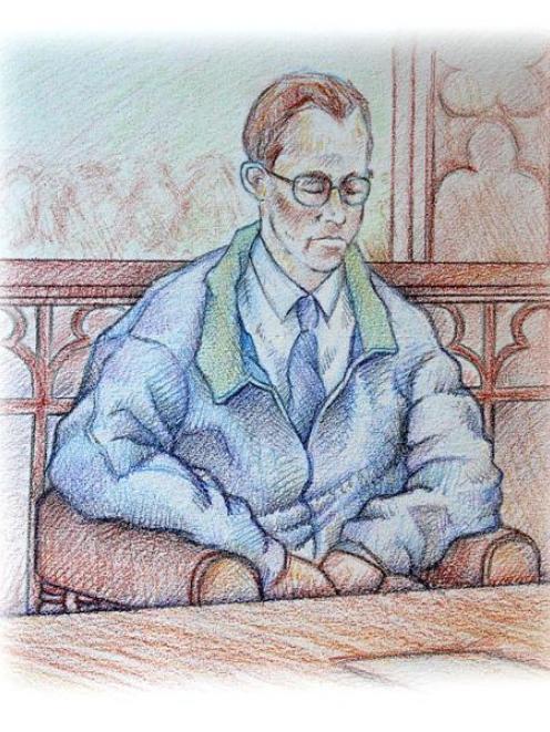 From the 1995 Bain trial. Drawing by Dave Burke.