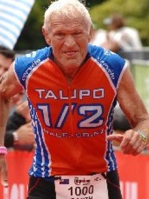 Garth Barfoot races in the Taupo Half Ironman in December. PHOTO: SUPPLIED
