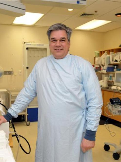 Gastroenterologist Dr Michael Schultz in the colonoscopy suite at Dunedin Public Hospital...