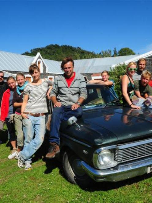 Gathered in front of the restored Seacliff Lunatic Asylum workshop and stables are (from left)...
