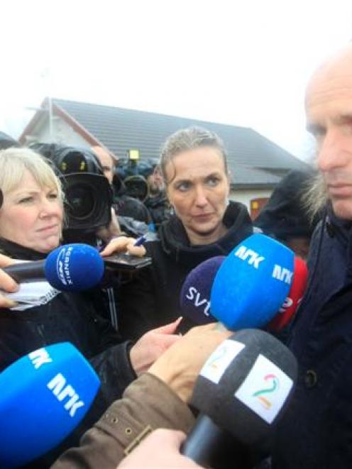 Geir Lippestad, lawyer of accused Norwegian militant Anders Behring Breivik, speaks to media...