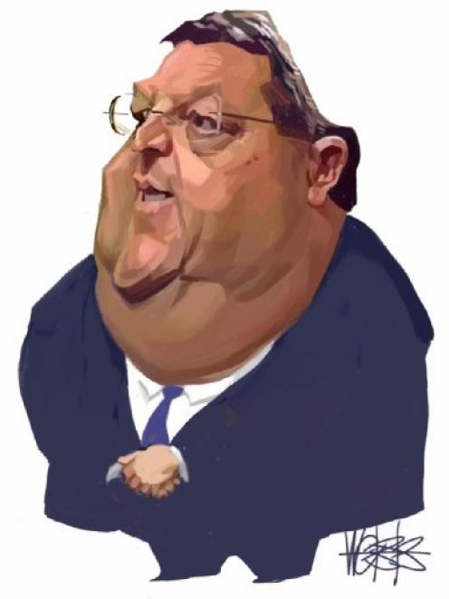 Gerry Brownlee. Drawn by Murray Webb.