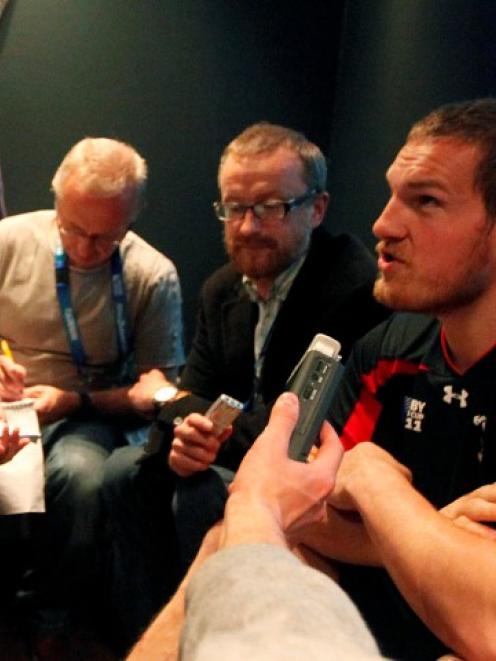 Gethin Jenkins attends a Wales news conference in Auckland yesterday. REUTERS/Jacky Naegelen