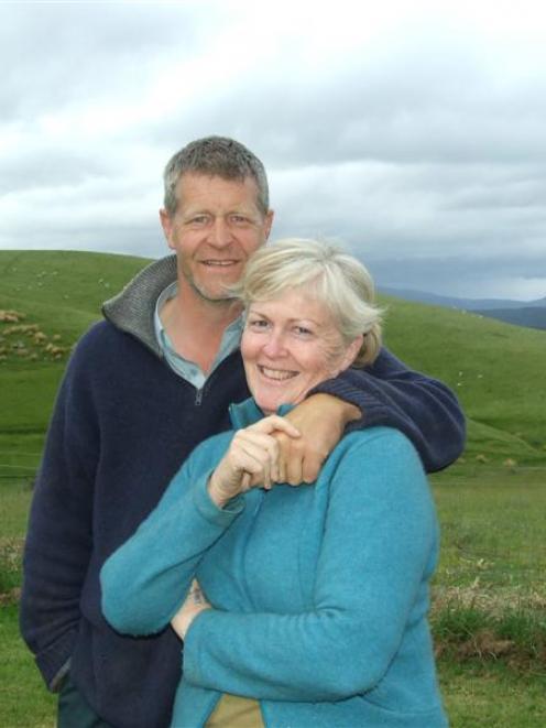 Graham Clarke and partner Giselle McLachlan at home on their 1000ha sheep farm near Waipahi,...