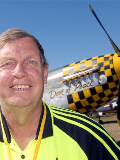Grahame Fox, of Dunedin, with the North American P51-D Mustang, at Warbirds Over Wanaka on...