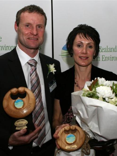 Grant and Bernadette Weller with their trophies after winning the top award in the 2011 Ballance...