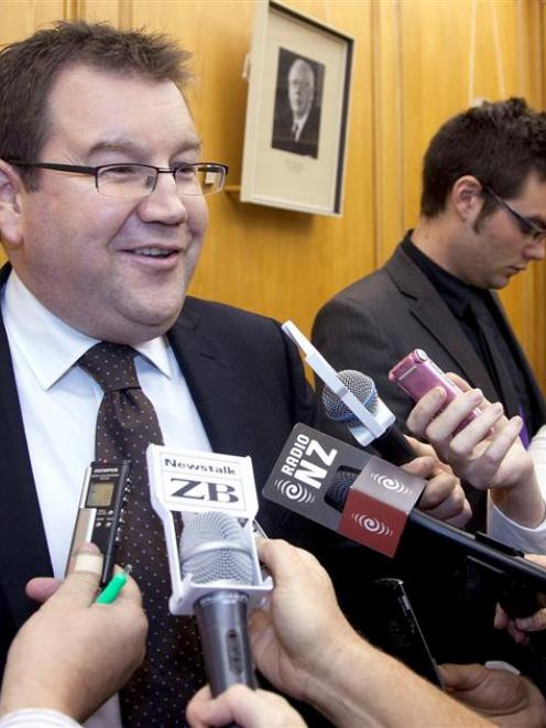 Grant Robertson talks to the media after being given the health portfolio in a Labour's caucus...