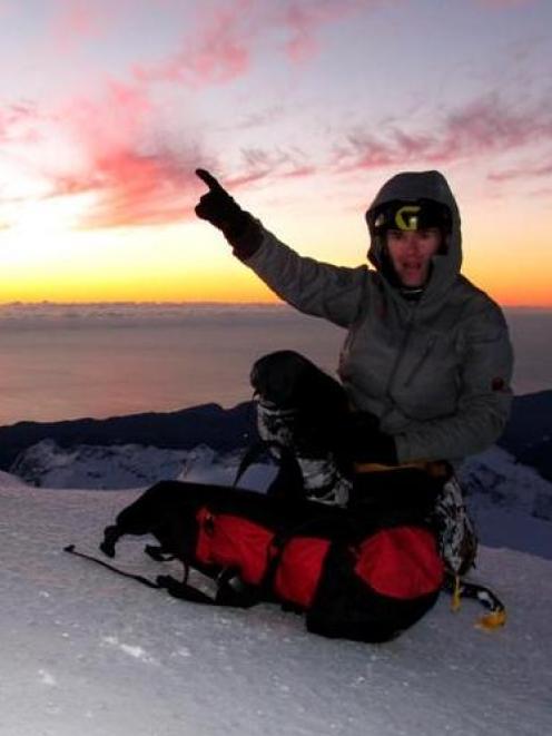 Guy McKinnon on top of Mt Tutoko. Photo supplied.