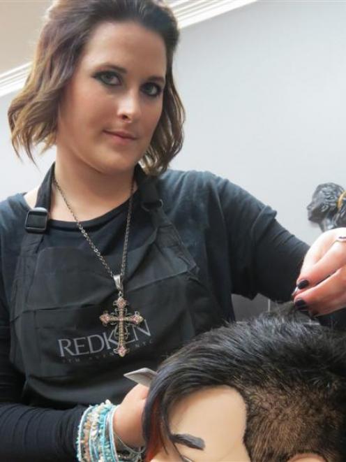 Hair Co senior stylist Lyndsey Meyer came first in the Dunedin World Skills competition.  Photo...