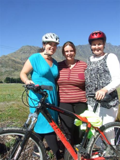 Half of the winning 2012 Bike Wise Challenge Public Health South Queenstown team (from left),...